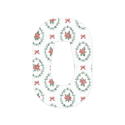 Peelz Poinsettia Parade Dexcom G6 Patch Tape - Pump Peelz Patch Medical Tape White Smoke 12-Pack (Set of 12 Patches),4-Pack (Set of 4 Patches),1-Single (One Patch)