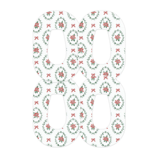 Peelz Poinsettia Parade Dexcom G6 Patch Tape - Pump Peelz Patch Medical Tape White Smoke 12-Pack (Set of 12 Patches),4-Pack (Set of 4 Patches),1-Single (One Patch)