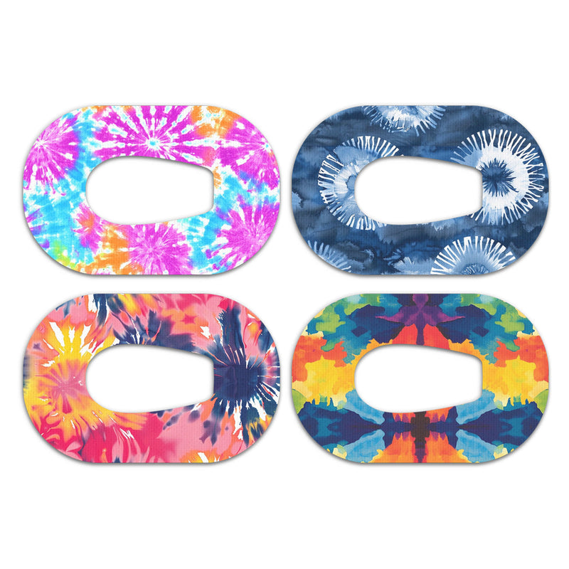 Peelz Tie Dye Variety Pack Dexcom G6 Patch Tape - Pump Peelz Patch Medical Tape White Smoke 12-Pack (Set of 12 Patches),4-Pack (Set of 4 Patches)