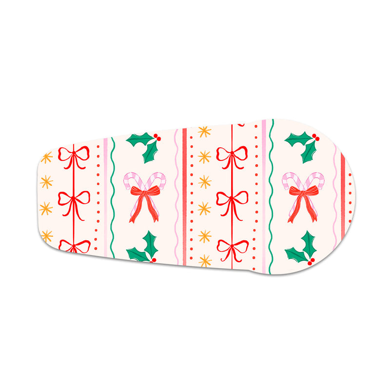 Peelz Holly Jolly Ribbon Dexcom G6 Transmitter Sticker - Pump Peelz Peelz/Stickers White Smoke