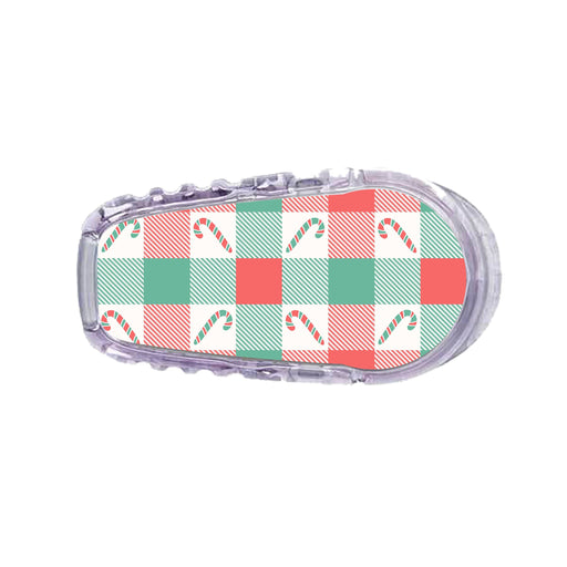 Peelz Peppermint Plaid Dexcom G6 Transmitter Sticker - Pump Peelz Peelz/Stickers White Smoke