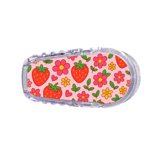 Peelz Strawberry Garden Dexcom G6 Transmitter Sticker - Pump Peelz Peelz/Stickers White Smoke