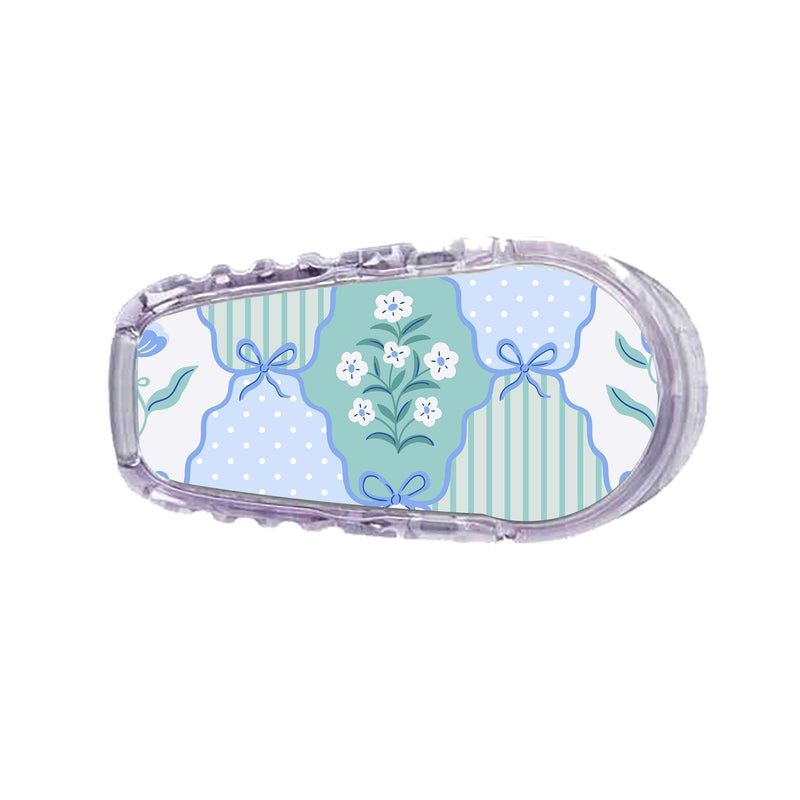 Peelz Cottage Bows Dexcom G6 Transmitter Sticker - Pump Peelz Peelz/Stickers White Smoke