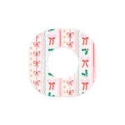 Peelz Holly Jolly Ribbon Dexcom G7 and Stelo Patch Tape - Pump Peelz Patch Medical Tape White Smoke 12-Pack (Set of 12 Patches),4-Pack (Set of 4 Patches),1-Single (1 Single Patch)