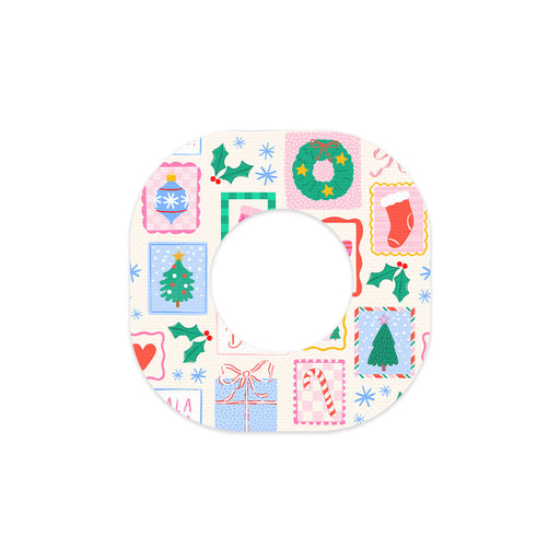 Peelz Holiday Greetings Dexcom G7 and Stelo Patch Tape - Pump Peelz Patch Medical Tape White Smoke 12-Pack (Set of 12 Patches),4-Pack (Set of 4 Patches),1-Single (1 Single Patch)