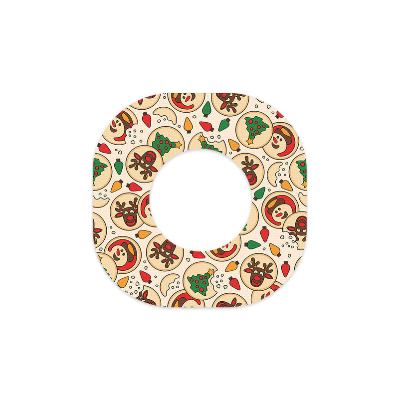 Peelz Santa's Cookies Dexcom G7 and Stelo Patch Tape - Pump Peelz Patch Medical Tape White Smoke 12-Pack (Set of 12 Patches),4-Pack (Set of 4 Patches),1-Single (1 Single Patch)