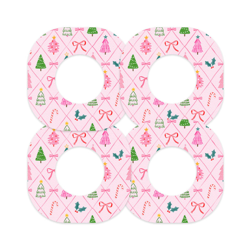Peelz Coquette Christmas Dexcom G7 and Stelo Patch Tape - Pump Peelz Patch Medical Tape White Smoke 12-Pack (Set of 12 Patches),4-Pack (Set of 4 Patches),1-Single (1 Single Patch)
