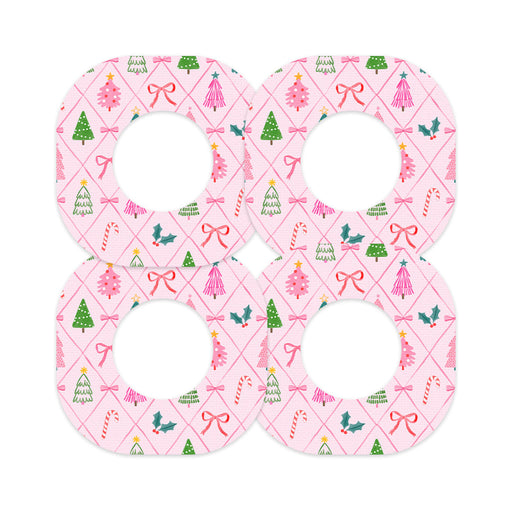 Peelz Coquette Christmas Dexcom G7 and Stelo Patch Tape - Pump Peelz Patch Medical Tape White Smoke 12-Pack (Set of 12 Patches),4-Pack (Set of 4 Patches),1-Single (1 Single Patch)