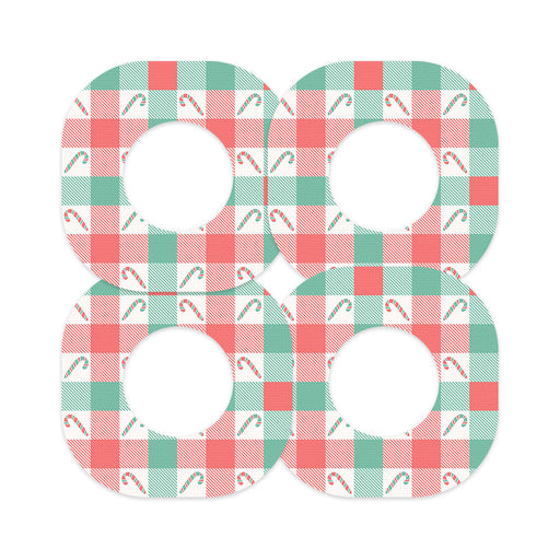 Peelz Peppermint Plaid Dexcom G7 and Stelo Patch Tape - Pump Peelz Patch Medical Tape White Smoke 12-Pack (Set of 12 Patches),4-Pack (Set of 4 Patches),1-Single (1 Single Patch)