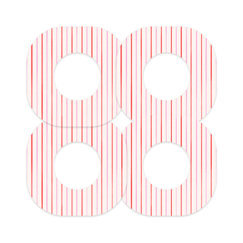 Peelz Peppermint Stripes Dexcom G7 and Stelo Patch Tape - Pump Peelz Patch Medical Tape Misty Rose 12-Pack (Set of 12 Patches),4-Pack (Set of 4 Patches),1-Single (1 Single Patch)