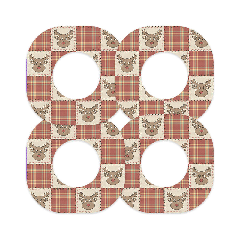 Peelz Rustic Reindeer Dexcom G7 and Stelo Patch Tape - Pump Peelz Patch Medical Tape White Smoke 12-Pack (Set of 12 Patches),4-Pack (Set of 4 Patches),1-Single (1 Single Patch)