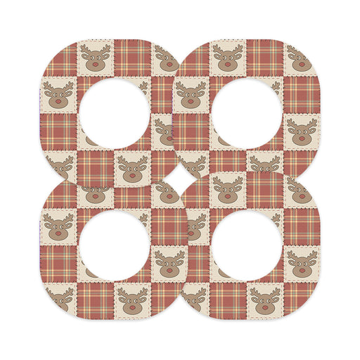 Peelz Rustic Reindeer Dexcom G7 and Stelo Patch Tape - Pump Peelz Patch Medical Tape White Smoke 12-Pack (Set of 12 Patches),4-Pack (Set of 4 Patches),1-Single (1 Single Patch)
