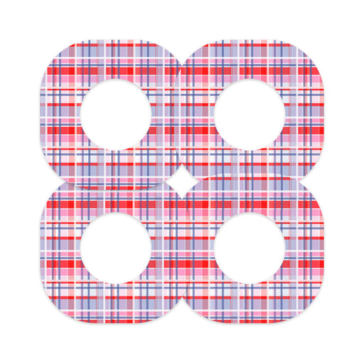 Peelz Party Plaid Dexcom G7 and Stelo Patch Tape - Pump Peelz Patch Medical Tape White Smoke 12-Pack (Set of 12 Patches),4-Pack (Set of 4 Patches),1-Single (1 Single Patch)