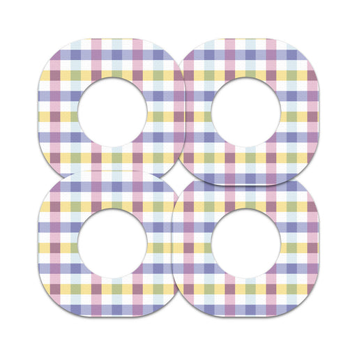 Peelz Spring Plaid Dexcom G7 and Stelo Patch Tape - Pump Peelz Patch Medical Tape White Smoke 12-Pack (Set of 12 Patches),4-Pack (Set of 4 Patches),1-Single (1 Single Patch)