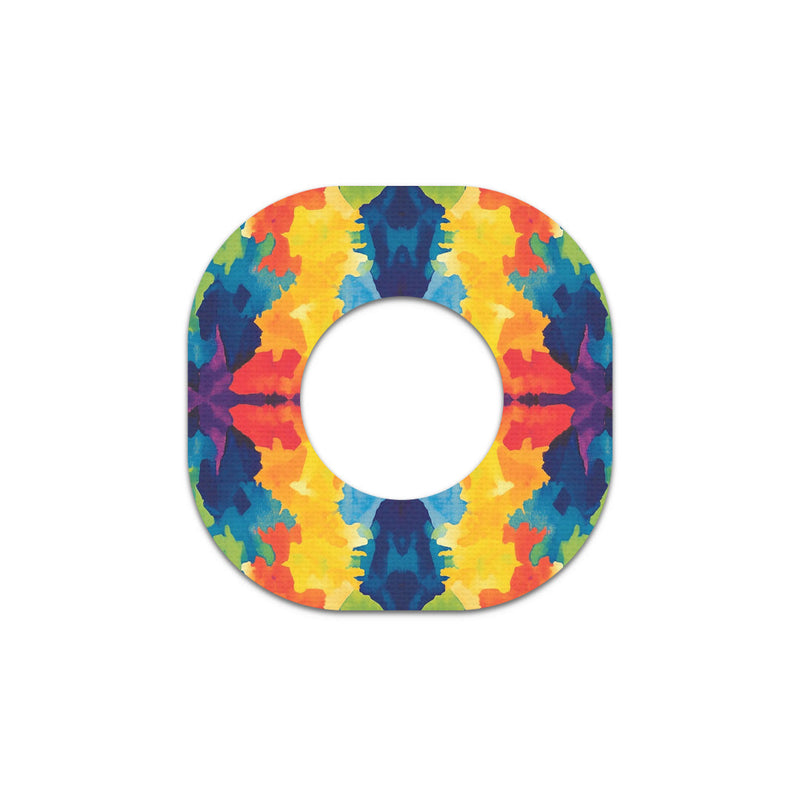 Peelz Bright Tie Dye Dexcom G7 and Stelo Patch Tape - Pump Peelz Patch Medical Tape White Smoke 12-Pack (Set of 12 Patches),4-Pack (Set of 4 Patches),1-Single (1 Single Patch)