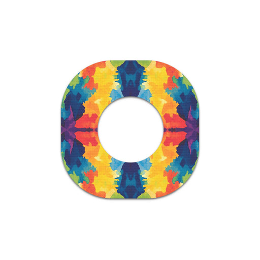 Peelz Bright Tie Dye Dexcom G7 and Stelo Patch Tape - Pump Peelz Patch Medical Tape White Smoke 12-Pack (Set of 12 Patches),4-Pack (Set of 4 Patches),1-Single (1 Single Patch)