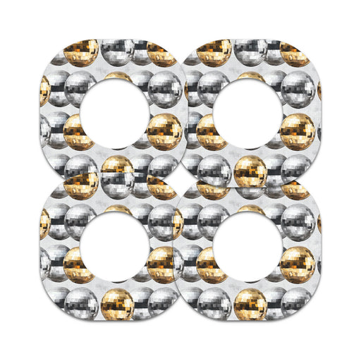 Peelz Disco Balls Dexcom G7 and Stelo Patch Tape - Pump Peelz Patch Medical Tape White Smoke 12-Pack (Set of 12 Patches),4-Pack (Set of 4 Patches),1-Single (1 Single Patch)