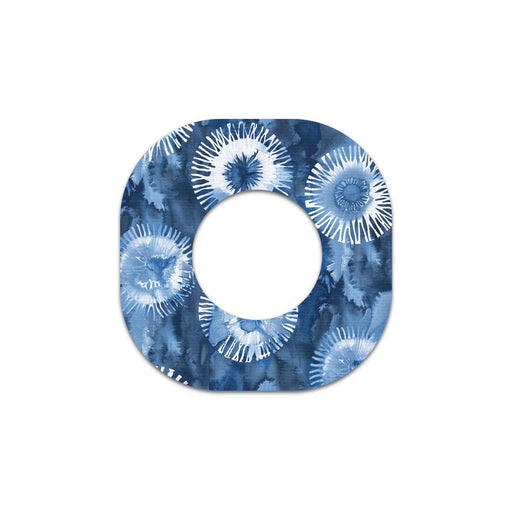 Peelz Monochrome Blue Tie Dye Dexcom G7 and Stelo Patch Tape - Pump Peelz Patch Medical Tape White Smoke 12-Pack (Set of 12 Patches),4-Pack (Set of 4 Patches),1-Single (1 Single Patch)