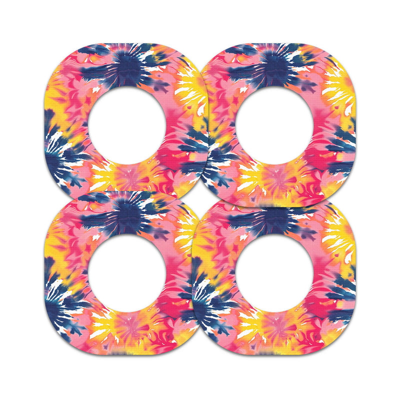 Peelz Summer Tie Dye Dexcom G7 and Stelo Patch Tape - Pump Peelz Patch Medical Tape White Smoke 12-Pack (Set of 12 Patches),4-Pack (Set of 4 Patches),1-Single (1 Single Patch)