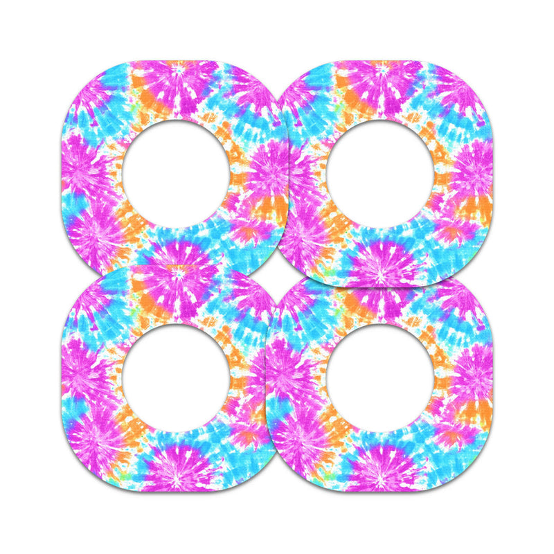Peelz Neon Tie Dye Dexcom G7 and Stelo Patch Tape - Pump Peelz Patch Medical Tape White Smoke 12-Pack (Set of 12 Patches),4-Pack (Set of 4 Patches),1-Single (1 Single Patch)