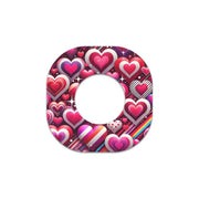 Peelz Sparkly Hearts Dexcom G7 and Stelo Patch Tape - Pump Peelz Patch Medical Tape White Smoke 12-Pack (Set of 12 Patches),4-Pack (Set of 4 Patches),1-Single (1 Single Patch)