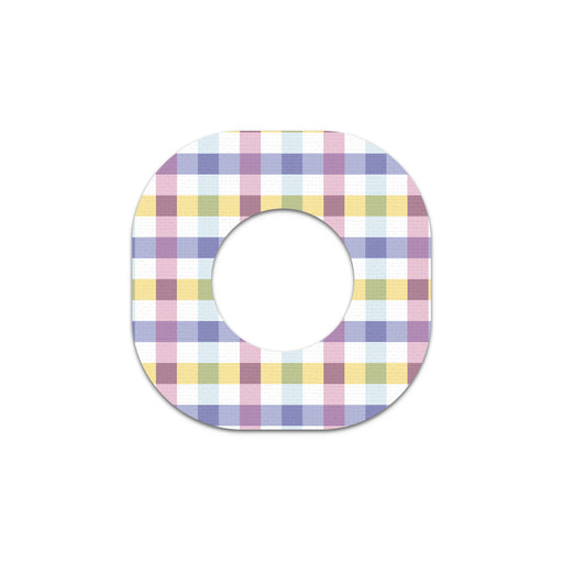 Peelz Spring Plaid Dexcom G7 and Stelo Patch Tape - Pump Peelz Patch Medical Tape White Smoke 12-Pack (Set of 12 Patches),4-Pack (Set of 4 Patches),1-Single (1 Single Patch)