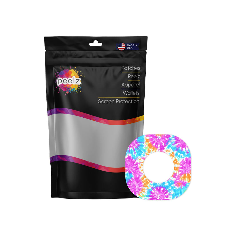 Peelz Neon Tie Dye Dexcom G7 and Stelo Patch Tape - Pump Peelz Patch Medical Tape White Smoke 12-Pack (Set of 12 Patches),4-Pack (Set of 4 Patches),1-Single (1 Single Patch)