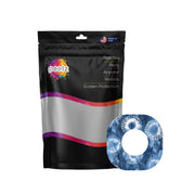 Peelz Monochrome Blue Tie Dye Dexcom G7 and Stelo Patch Tape - Pump Peelz Patch Medical Tape White Smoke 12-Pack (Set of 12 Patches),4-Pack (Set of 4 Patches),1-Single (1 Single Patch)