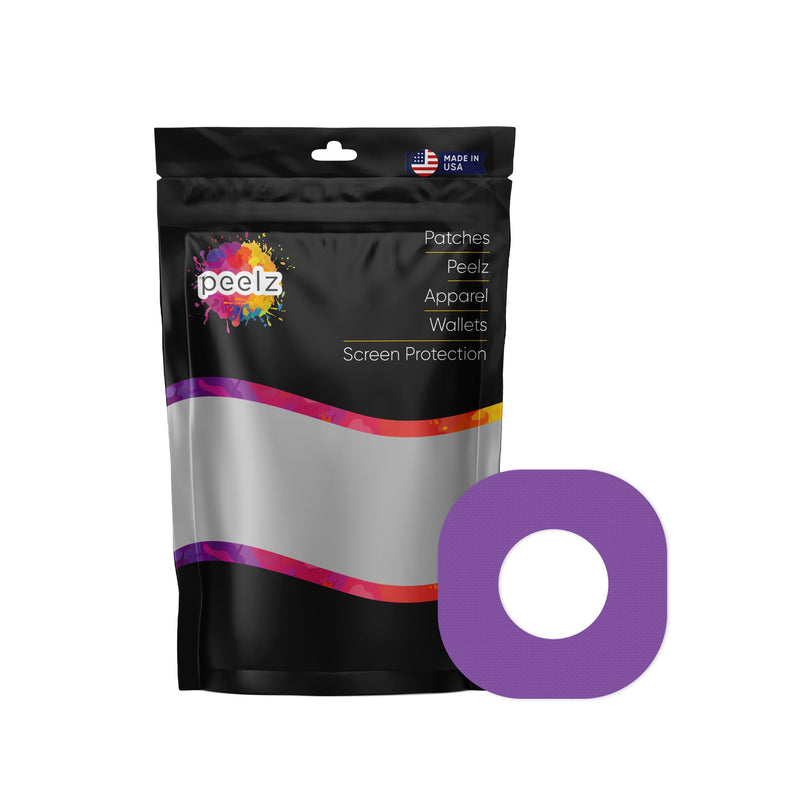 Peelz Solid Color Purple Dexcom G7 and Stelo Patch Tape - Pump Peelz Patch Medical Tape White Smoke 12-Pack (Set of 12 Patches),4-Pack (Set of 4 Patches)