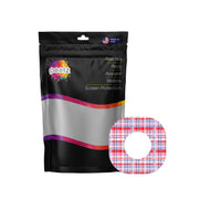 Peelz Party Plaid Dexcom G7 and Stelo Patch Tape - Pump Peelz Patch Medical Tape White Smoke 12-Pack (Set of 12 Patches),4-Pack (Set of 4 Patches),1-Single (1 Single Patch)