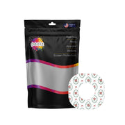 Peelz Poinsettia Parade Dexcom G7 and Stelo Patch Tape - Pump Peelz Patch Medical Tape White Smoke 12-Pack (Set of 12 Patches),4-Pack (Set of 4 Patches),1-Single (1 Single Patch)