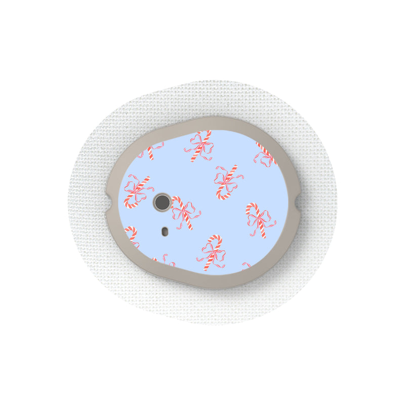Peelz Candy Cane Lane Dexcom G7 and Stelo Transmitter Sticker - Pump Peelz Peelz/Stickers White Smoke 4-pack (Set of 4 Stickers)