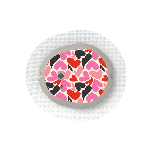 Peelz Heartbreaker Dexcom G7 and Stelo Transmitter Sticker - Pump Peelz Peelz/Stickers White Smoke 4-pack (Set of 4 Stickers)