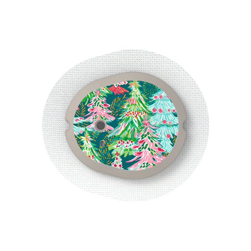 Peelz Festive Forest Dexcom G7 and Stelo Transmitter Sticker - Pump Peelz Peelz/Stickers White Smoke 4-pack (Set of 4 Stickers)