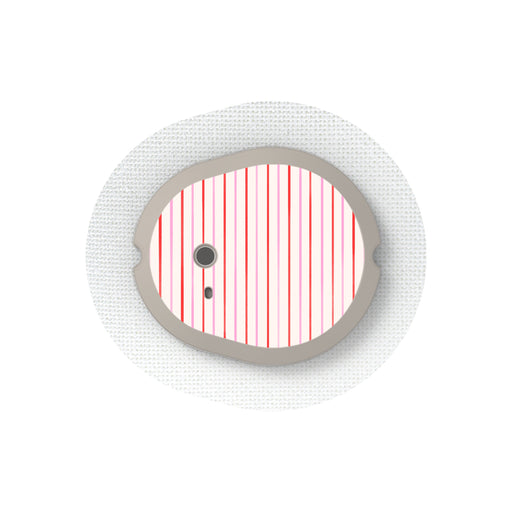 Peelz Peppermint Stripes Dexcom G7 and Stelo Transmitter Sticker - Pump Peelz Peelz/Stickers White Smoke 4-pack (Set of 4 Stickers)