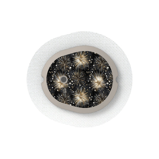 Peelz Fireworks Sticker Designed for the DEXCOM G7 and Stelo Transmitter Peelz/Stickers White Smoke 4-pack (Set of 4 Stickers)