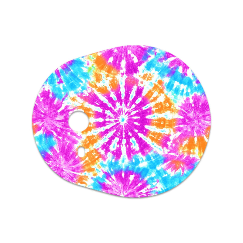 Peelz Neon Tie Dye Sticker Designed for the DEXCOM G7 and Stelo Transmitter Peelz/Stickers White Smoke 4-pack (Set of 4 Stickers)