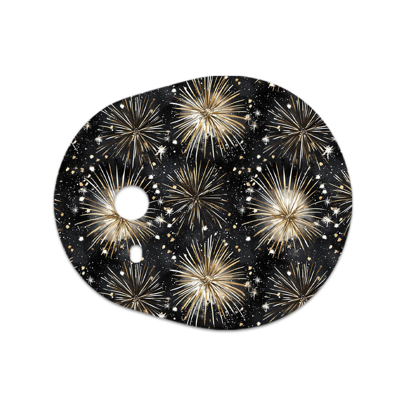 Peelz Fireworks Sticker Designed for the DEXCOM G7 and Stelo Transmitter Peelz/Stickers White Smoke 4-pack (Set of 4 Stickers)