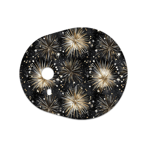 Peelz Fireworks Sticker Designed for the DEXCOM G7 and Stelo Transmitter Peelz/Stickers White Smoke 4-pack (Set of 4 Stickers)