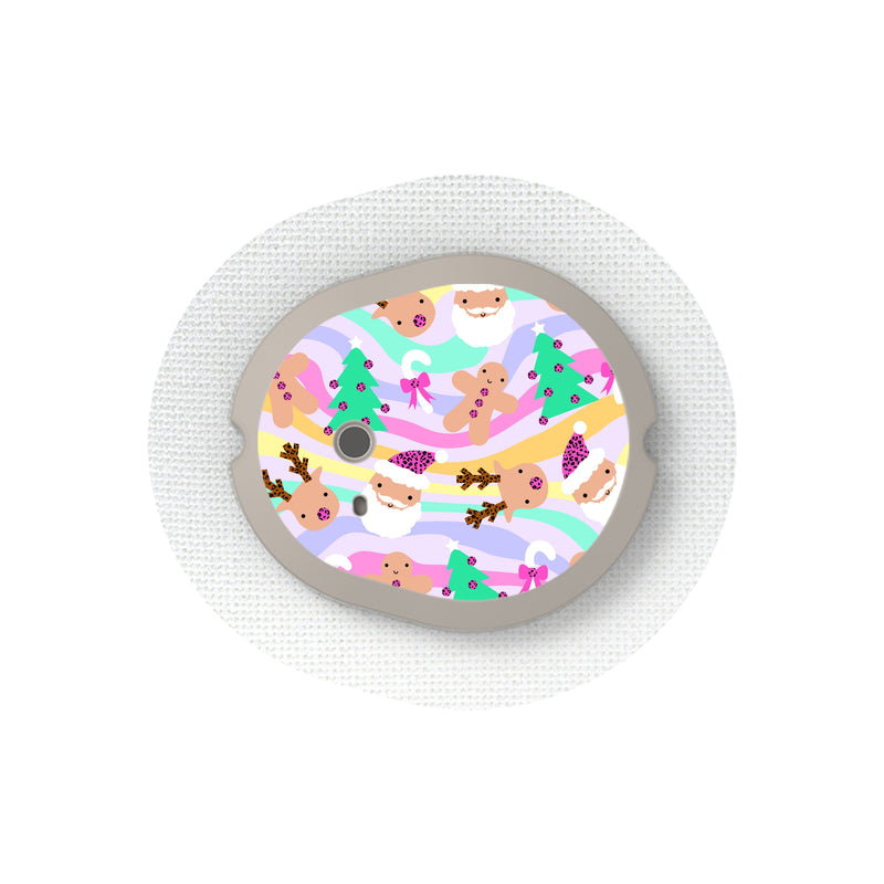 Peelz Christmas Pastel Sticker for the DEXCOM G7 and Stelo Transmitter Peelz/Stickers White Smoke 4-pack (Set of 4 Stickers)