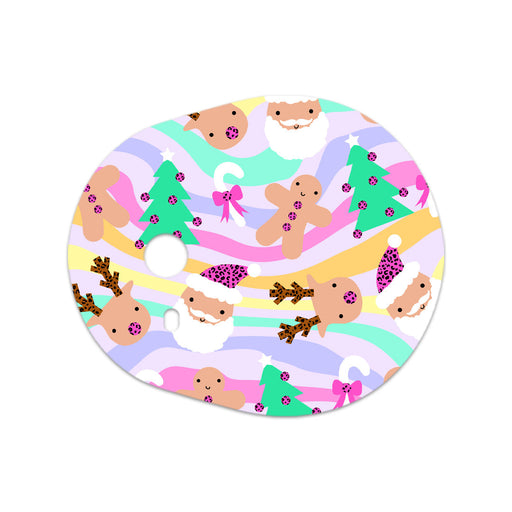 Peelz Christmas Pastel Sticker for the DEXCOM G7 and Stelo Transmitter Peelz/Stickers White Smoke 4-pack (Set of 4 Stickers)
