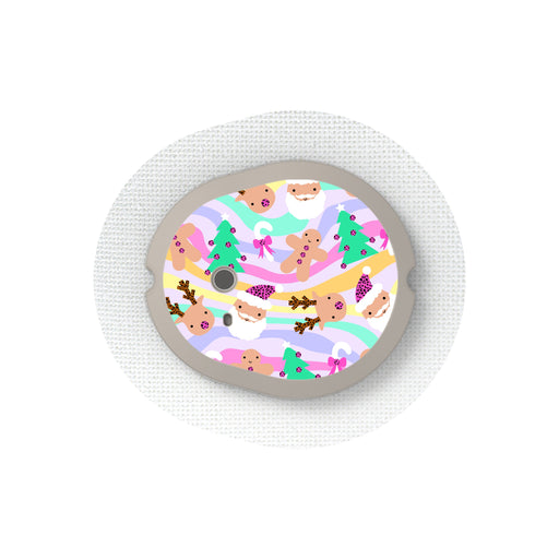Peelz Christmas Pastel Sticker for the DEXCOM G7 and Stelo Transmitter Peelz/Stickers White Smoke 4-pack (Set of 4 Stickers)