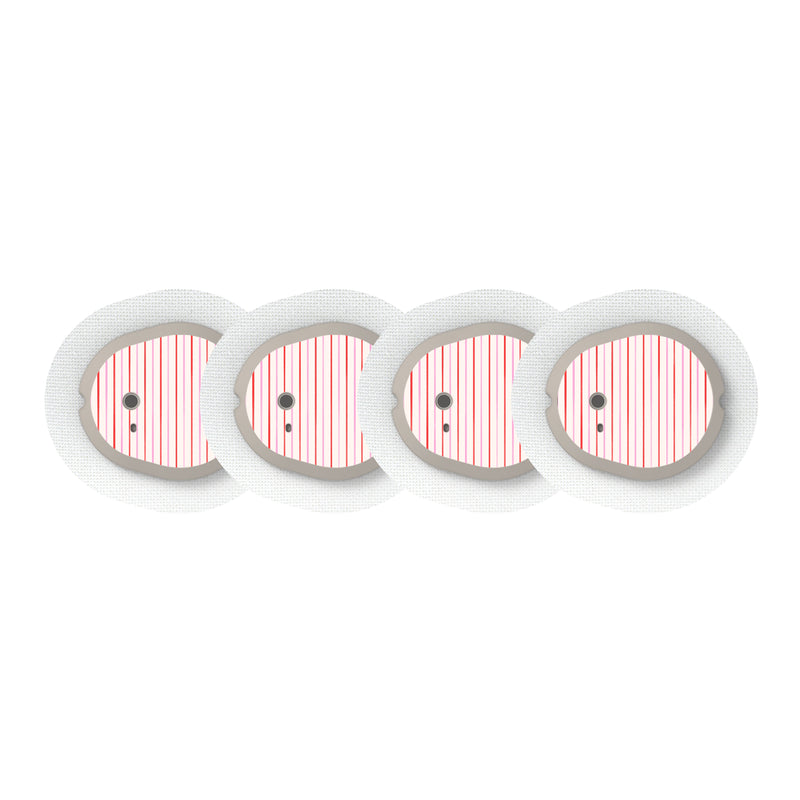 Peelz Peppermint Stripes Dexcom G7 and Stelo Transmitter Sticker - Pump Peelz Peelz/Stickers White Smoke 4-pack (Set of 4 Stickers)