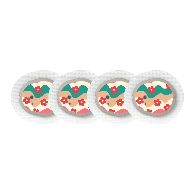 Peelz Retro Noel Dexcom G7 and Stelo Transmitter Sticker - Pump Peelz Peelz/Stickers White Smoke 4-pack (Set of 4 Stickers)