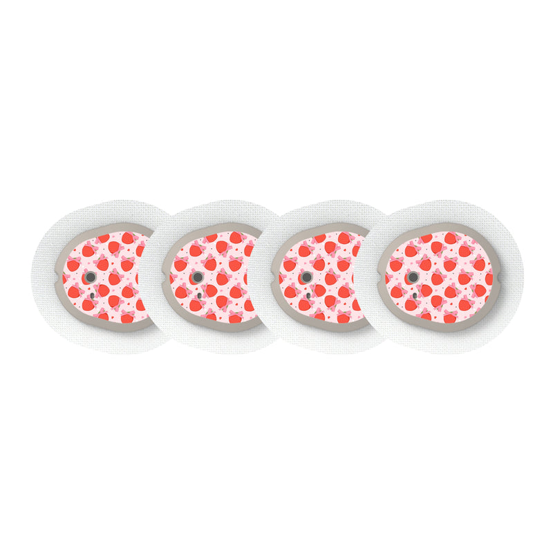 Peelz Strawberry Kisses Dexcom G7 and Stelo Transmitter Sticker - Pump Peelz Peelz/Stickers White Smoke 4-pack (Set of 4 Stickers)