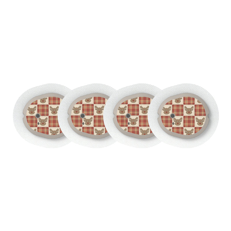 Peelz Rustic Reindeer Dexcom G7 and Stelo Transmitter Sticker - Pump Peelz Peelz/Stickers White Smoke 4-pack (Set of 4 Stickers)