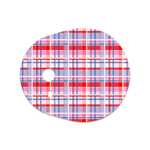 Peelz Party Plaid Dexcom G7 and Stelo Transmitter Sticker - Pump Peelz Peelz/Stickers White Smoke 4-pack (Set of 4 Stickers)