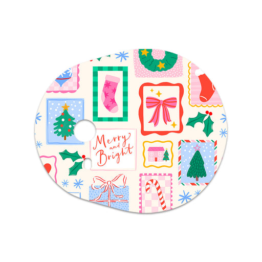 Peelz Holiday Greetings Dexcom G7 and Stelo Transmitter Sticker - Pump Peelz Peelz/Stickers White Smoke 4-pack (Set of 4 Stickers)