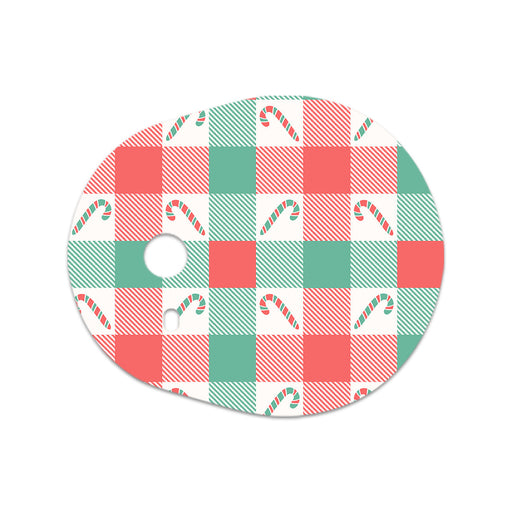 Peelz Peppermint Plaid Dexcom G7 and Stelo Transmitter Sticker - Pump Peelz Peelz/Stickers White Smoke 4-pack (Set of 4 Stickers)