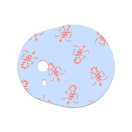 Peelz Candy Cane Lane Dexcom G7 and Stelo Transmitter Sticker - Pump Peelz Peelz/Stickers Powder Blue 4-pack (Set of 4 Stickers)